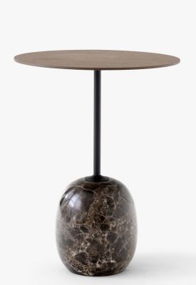 Lato Beistelltisch mit Nussbaum-Holzplatte und Marmorfuß Emparador von AndTradition.